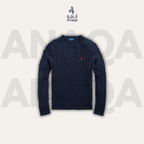 Navy Blue Ralph Lauren Cableknit Jumper Sweater