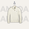 Cream Ralph Lauren Cableknit Quarterzip Sweater