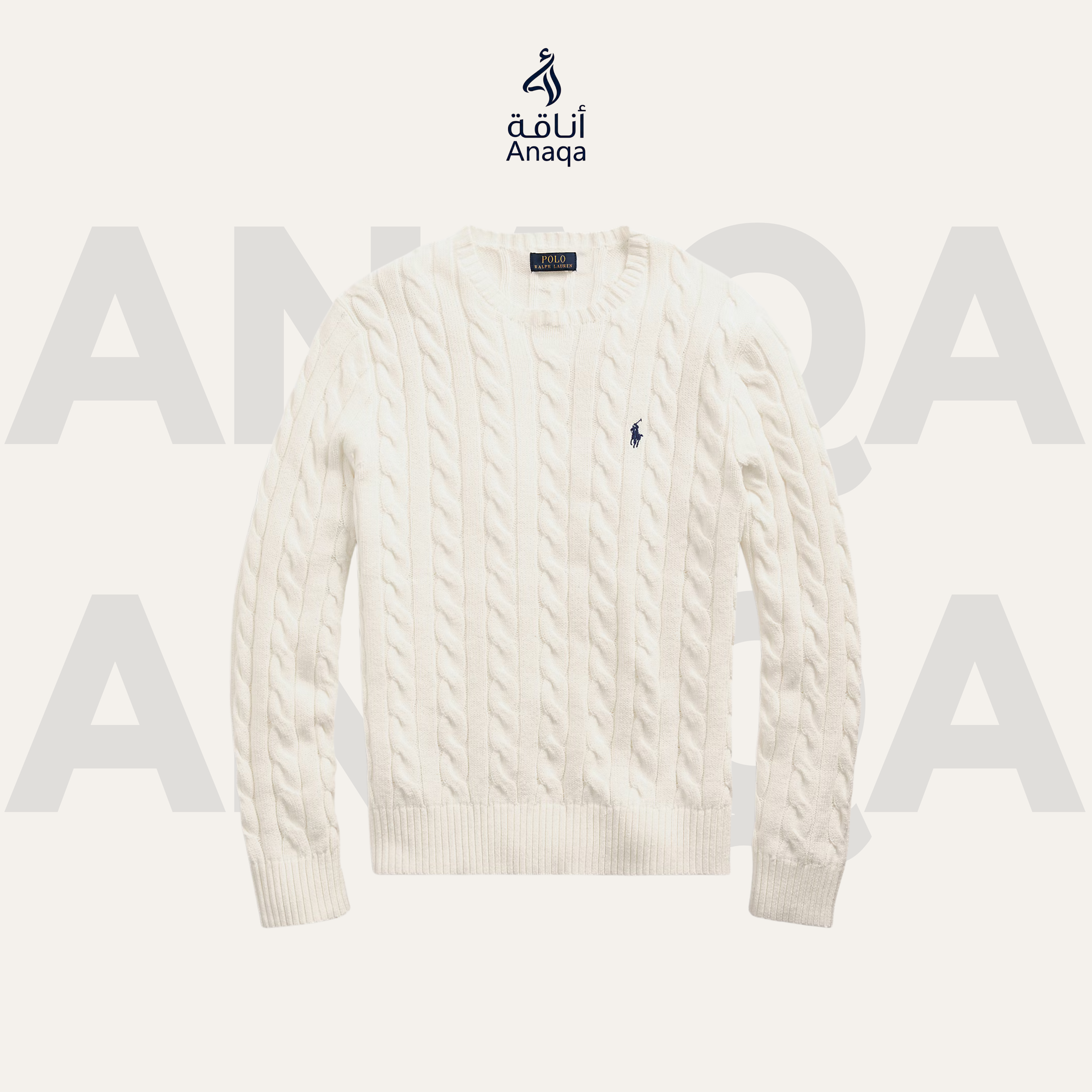 Cream Ralph Lauren Cableknit Jumper Sweater