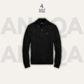 Navy blue Ralph Lauren Cableknit Quarterzip Sweater