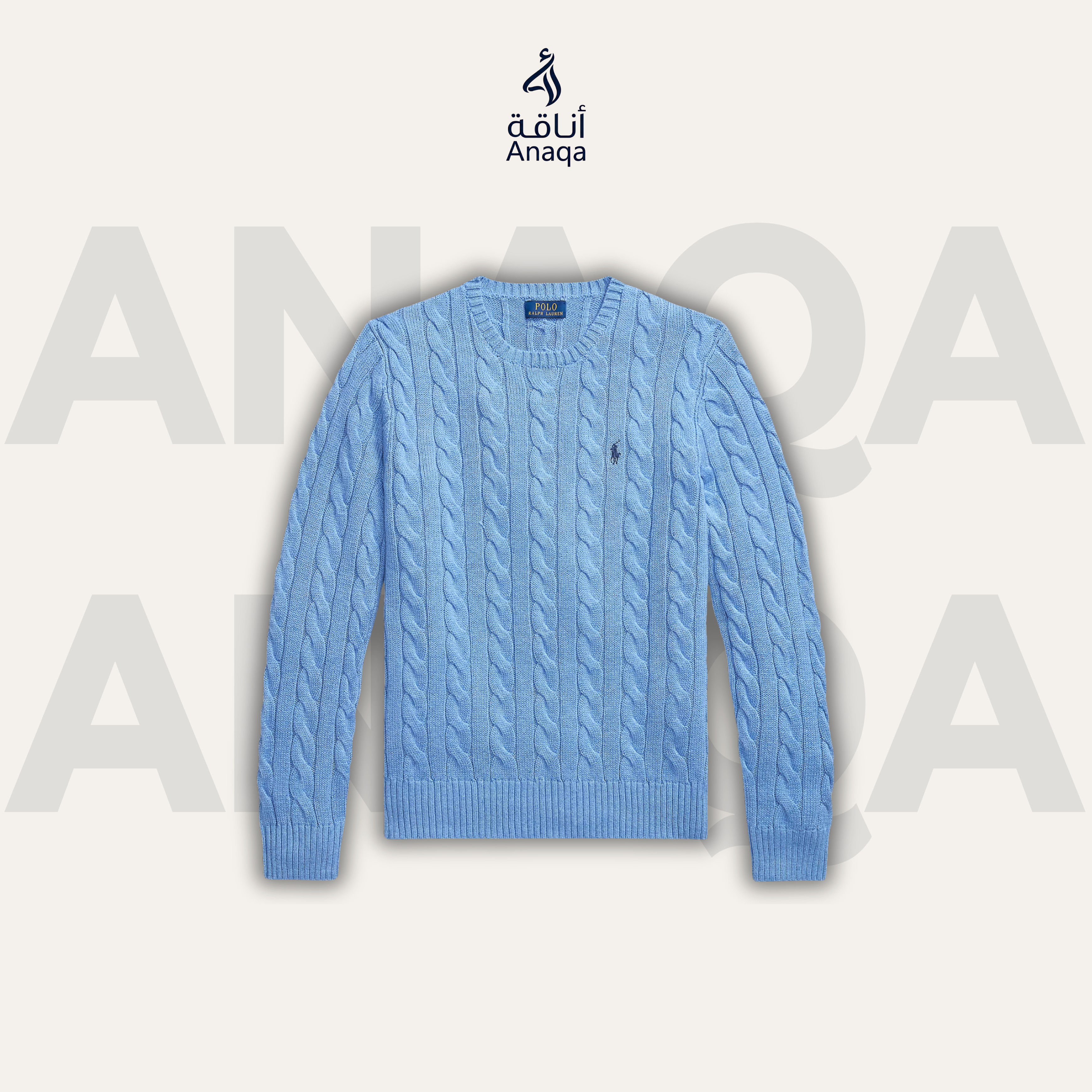 Soft Royal Ralph Lauren Cableknit Jumper Sweater