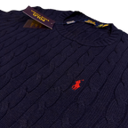 Navy Blue Ralph Lauren Cableknit Jumper Sweater
