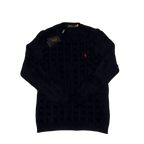Navy Blue Ralph Lauren Cableknit Jumper Sweater