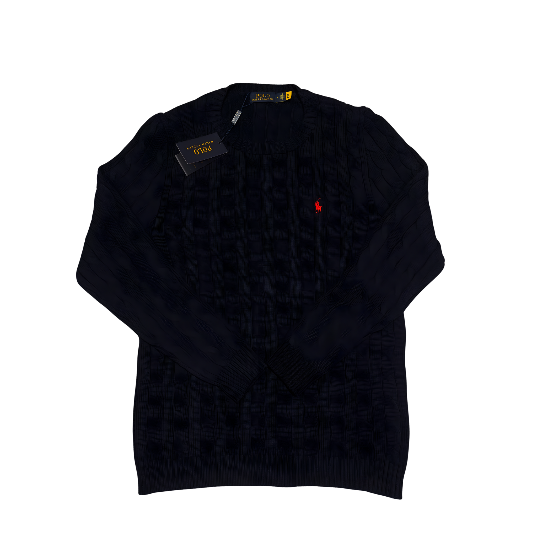 Navy Blue Ralph Lauren Cableknit Jumper Sweater